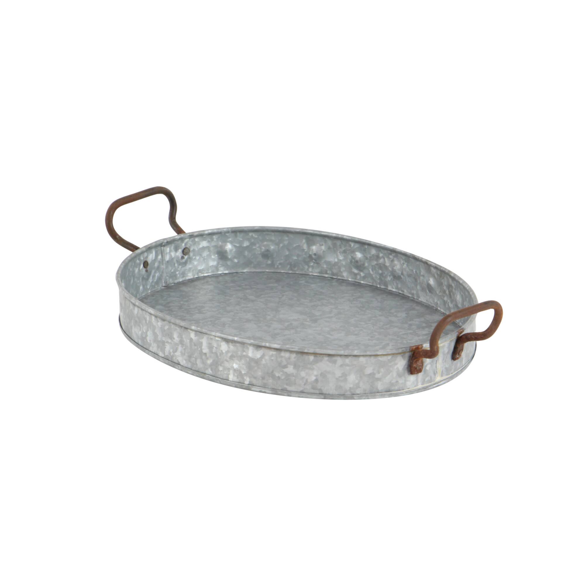 Grey Metal Farmhouse Tray Set